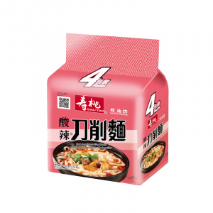 ST Sliced Noodle Hot and Sour Flavour 寿桃酸辣刀削面 4x96g