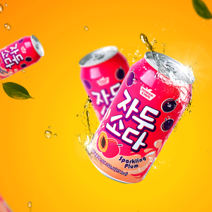 SFC PLUM SODA 韩国梅子苏打饮料 24X350ML